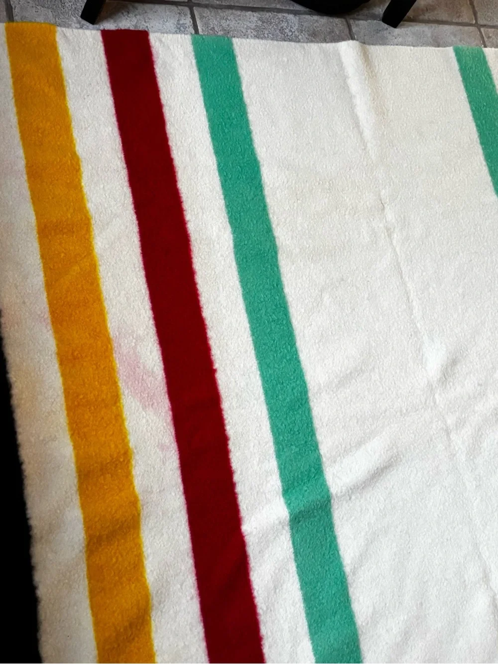 HUDSON BAY ENGLAND Multicolor Stripes 4 Points Full WOOL BLANKET-82x65u